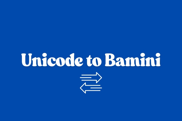 Unicode to Bamini Concept